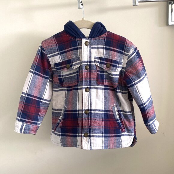 Baby Gap Toddler Hooded Button Up Plaid 2T - Picture 1 of 6